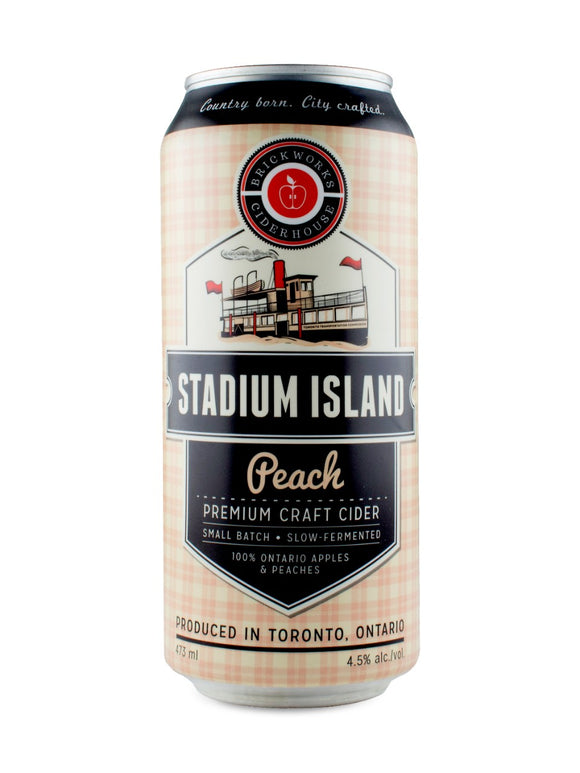 Brickworks Ciderhouse Stadium Island Peach Cider 473 mL can